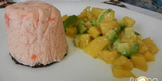 Суфле из семги с цитрусовым салатом