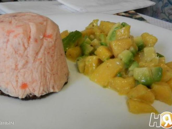 Рецепт суфле из семги с цитрусовым салатом