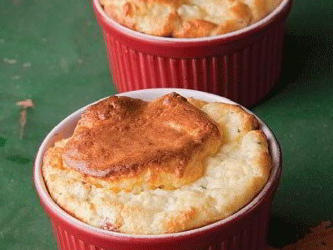 Рецепт суфле из сыра с ветчиной