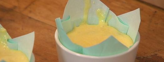 суфле с горошком, грюйером и розовым перцем. Шаг 9