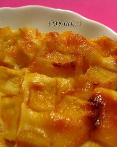 Творожное суфле с карамелизированными яблоками