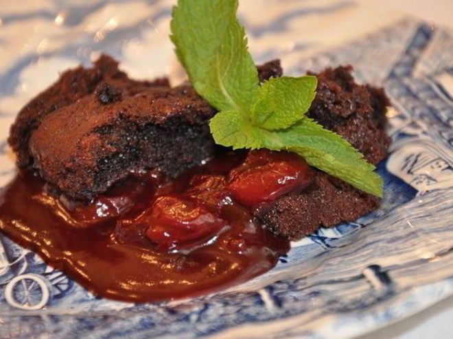 Рецепт вишнева-шоколадного суфле