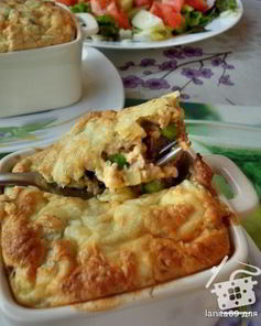 Жюльен-суфле с языком и кабачком