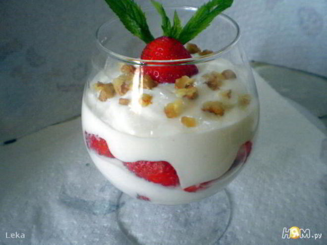 Рецепт творожного десерта с клубникой