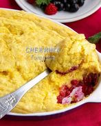 Воздушный пудинг из кукурузных палочек с малиной