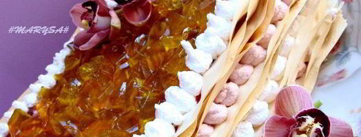 янтарный мильфей с земляникой. Шаг 17