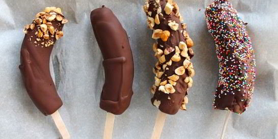 Замороженные бананы в шоколадной глазури