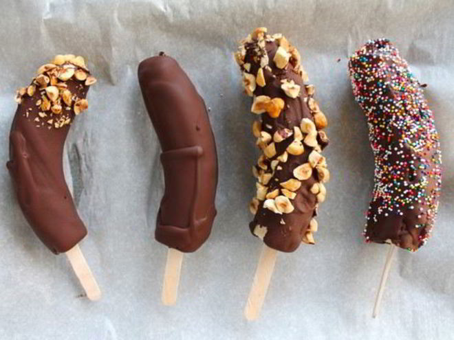 Рецепт замороженных бананов в шоколадной глазури