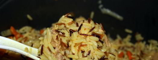 ароматный рис акватика mix с мясом и ягодами годжи в мультиварке. Шаг 4