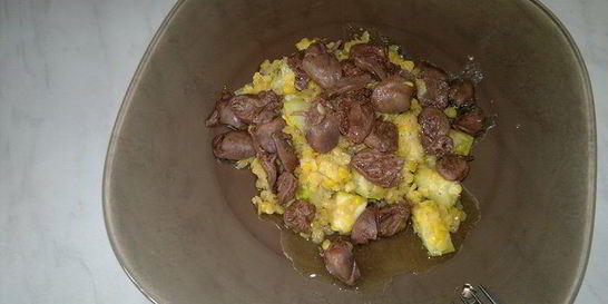 Чечевица с кабачком, чеснок с сердцем кролика