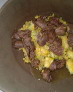 Чечевица с кабачком, чеснок с сердцем кролика