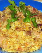 Чечевица с рисом, грибами и морковью