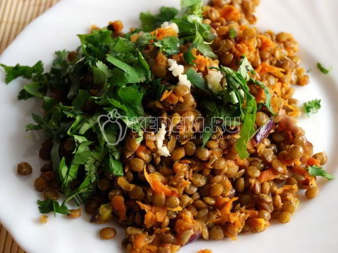 Рецепт чечевицы с зеленью