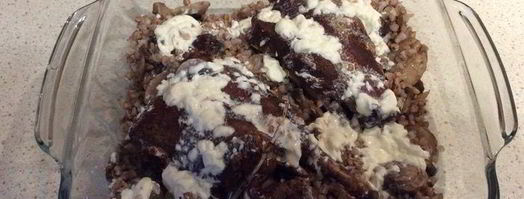 греча с индейкой, запеченные в сливках. Шаг 2