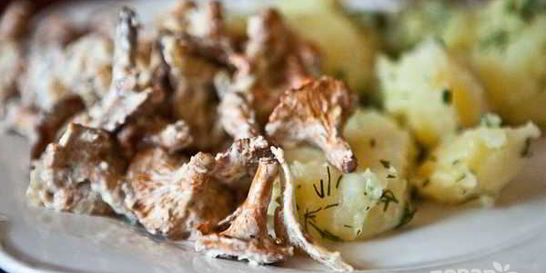 Картофель отварной с грибами