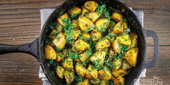 Картофель с чесноком