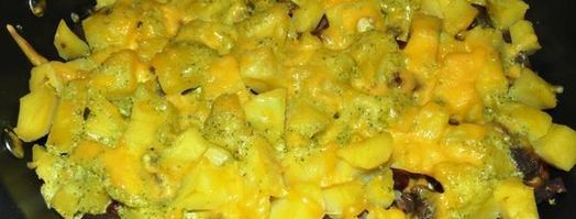 картофель с говядиной, фасолью и опятами. Шаг 9