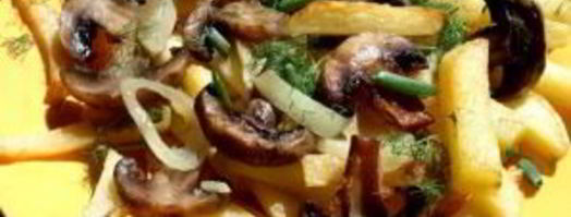 картофель с грибами на сковороде. Шаг 9