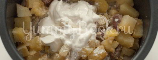 картофель с куриными сердечками в мультиварке. Шаг 4