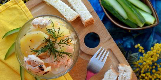 Картофель с курицей и адыгейским сыром