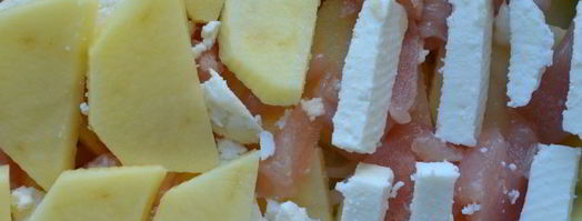 картофель с курицей и адыгейским сыром. Шаг 2