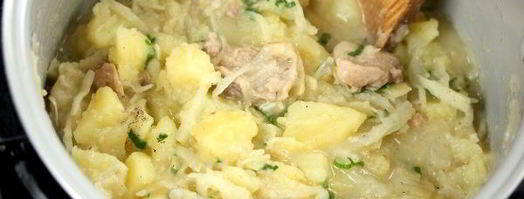 картофель с курицей и капустой в мультиварке. Шаг 6