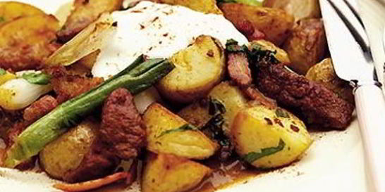 Картофель с печенью