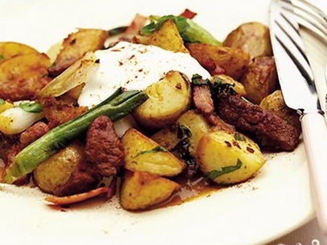 Рецепт картофеля с печенью