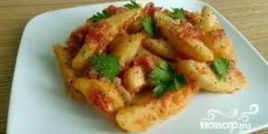 Картофель с помидорами