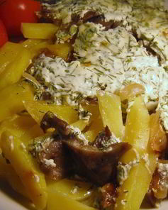 Картофель в сметанно-чесночной заливке