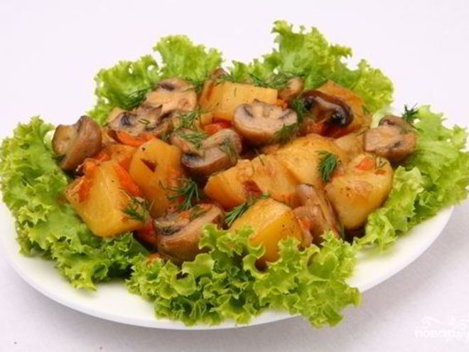 Рецепт картофеля жареного с грибами