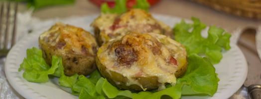 картофельные лодочки в духовке с начинкой фаршем. Шаг 15