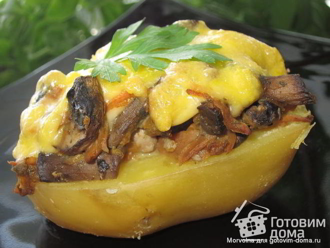 Рецепт картошки с грибами в духовке