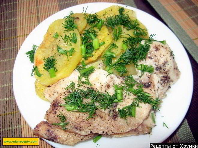 Рецепт картошки с куриными грудками в микроволновке
