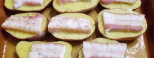 картошка с салом в духовке кораблики. Шаг 5