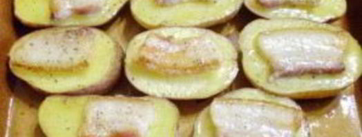 картошка с салом в духовке кораблики. Шаг 7