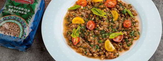 красная чечевица с томатами и шпинатом. Шаг 7