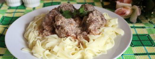 лапша с мясными фрикадельками в молочном соусе. Шаг 7