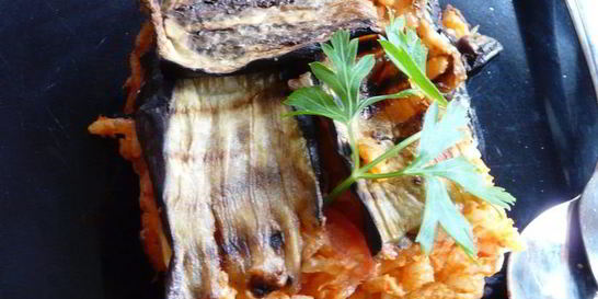 Ленивый рис с баклажаном