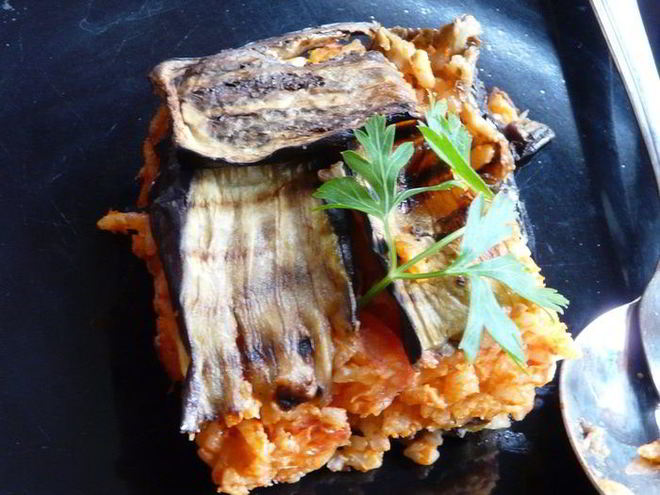 Рецепт ленивого риса с баклажаном