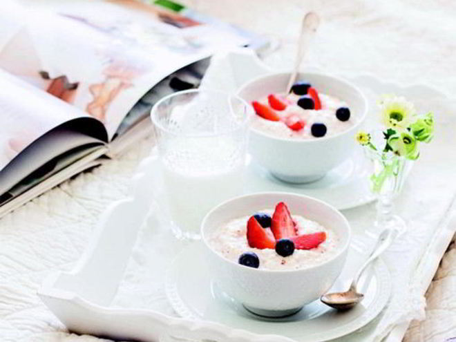 Рецепт миндально-кремового рис с ягодами