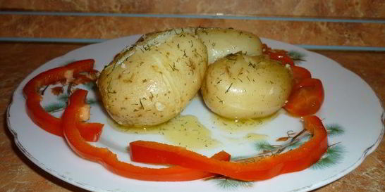 Молодой Картофель с чесночно-укропным маслом