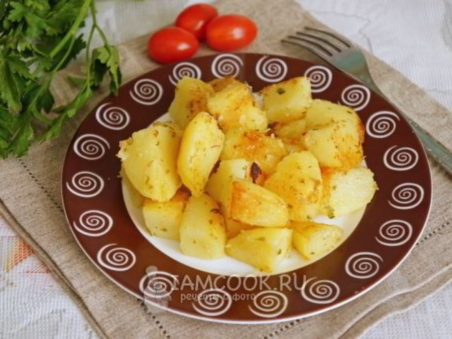 Рецепт обжаренного картофеля с чесноком