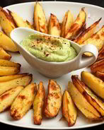 Печеный картофель с соусом из авокадо