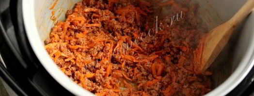 рис с фаршем и морковью в мультиварке. Шаг 5