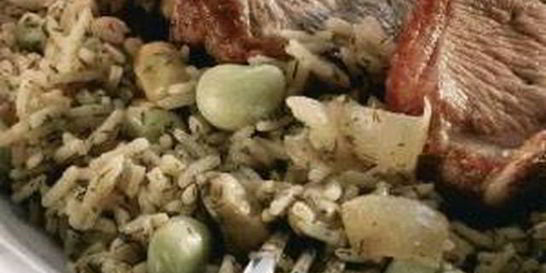 Рис с фасолью и мясом