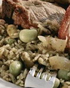 Рис с фасолью и мясом