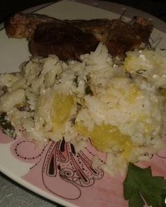 Рис с кабачками и фетой