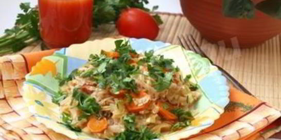 Рис с капустой и овощами Лаханоризо