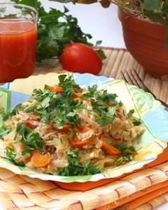 Рис с капустой и овощами Лаханоризо